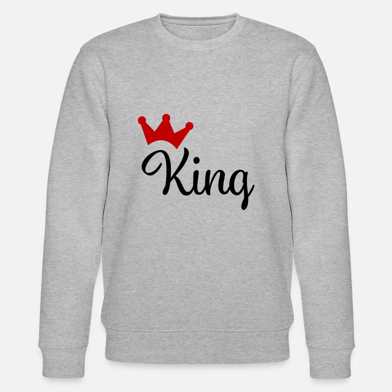 King mit Krone - Stanley/Stella Unisex Bio-Sweatshirt CHANGER  - Grau meliert