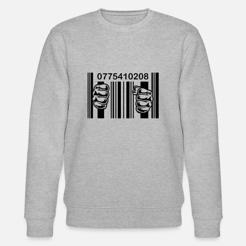 PRISON BARCODE - Stanley/Stella Unisex Bio-Sweatshirt CHANGER  - Grau meliert