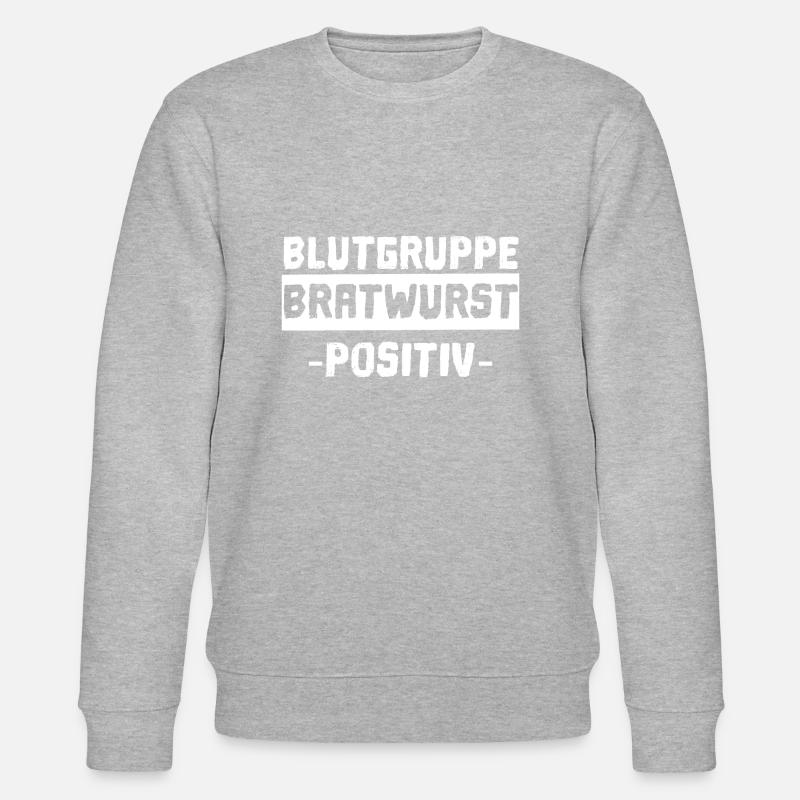 Blutgruppe Bratwurst Positiv - Stanley/Stella Unisex Bio-Sweatshirt CHANGER  - Grau meliert