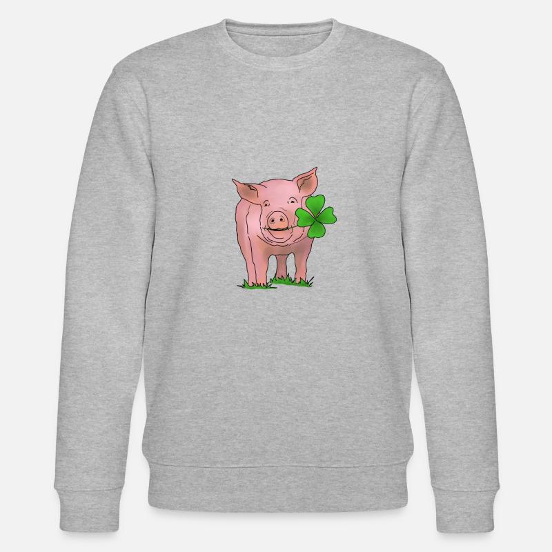 Glücksschwein - Stanley/Stella Unisex Bio-Sweatshirt CHANGER  - Grau meliert