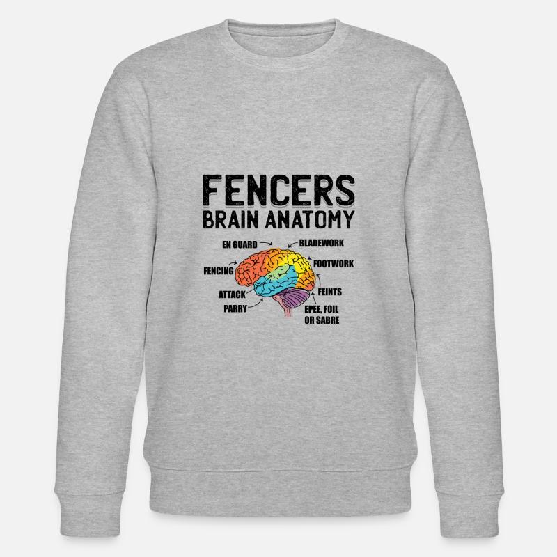 Fechter Gehirn Fechten Geschenkidee - Stanley/Stella Unisex Bio-Sweatshirt CHANGER  - Grau meliert