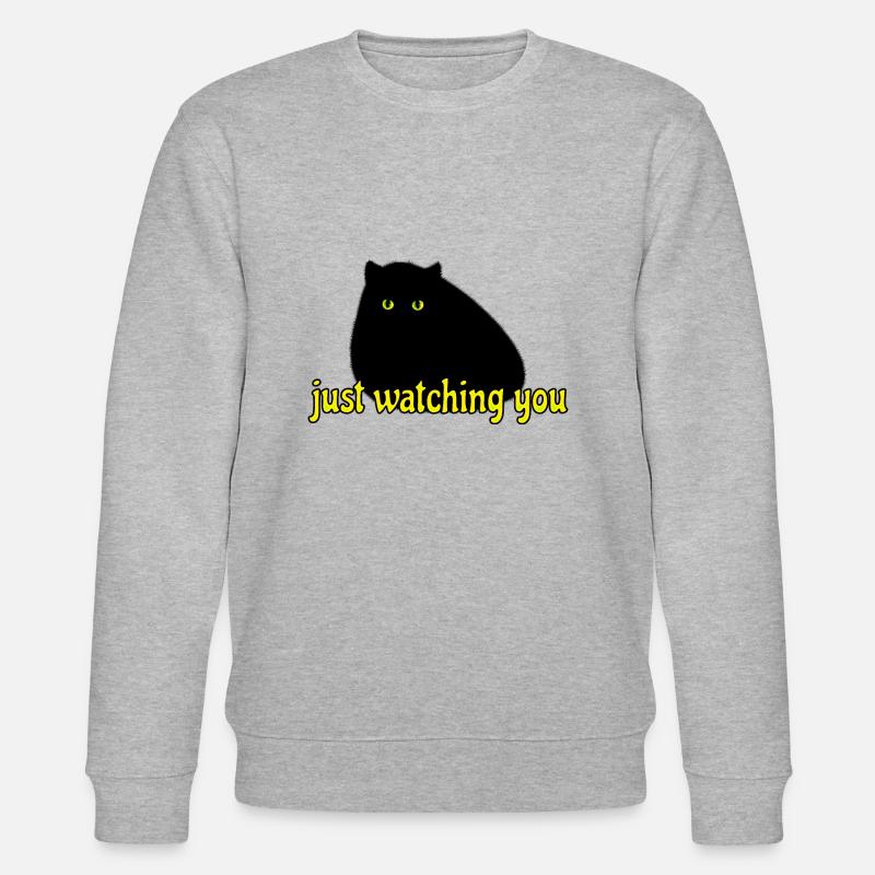 black cat is watching you - Stanley/Stella Unisex Bio-Sweatshirt CHANGER - Grau meliert