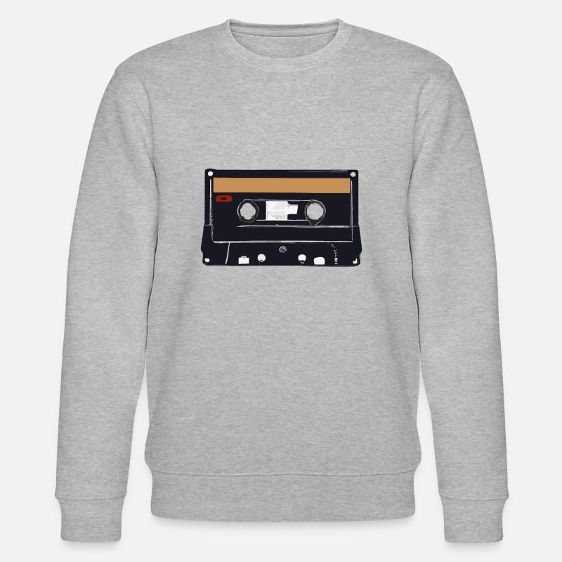 Kassette Retro Geschenkidee - Stanley/Stella Unisex Bio-Sweatshirt CHANGER - Grau meliert