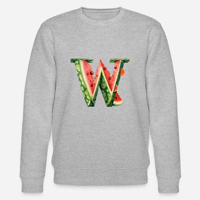 Wassermelonen Buchstabe Melonen - Stanley/Stella Unisex Bio-Sweatshirt CHANGER  - Grau meliert