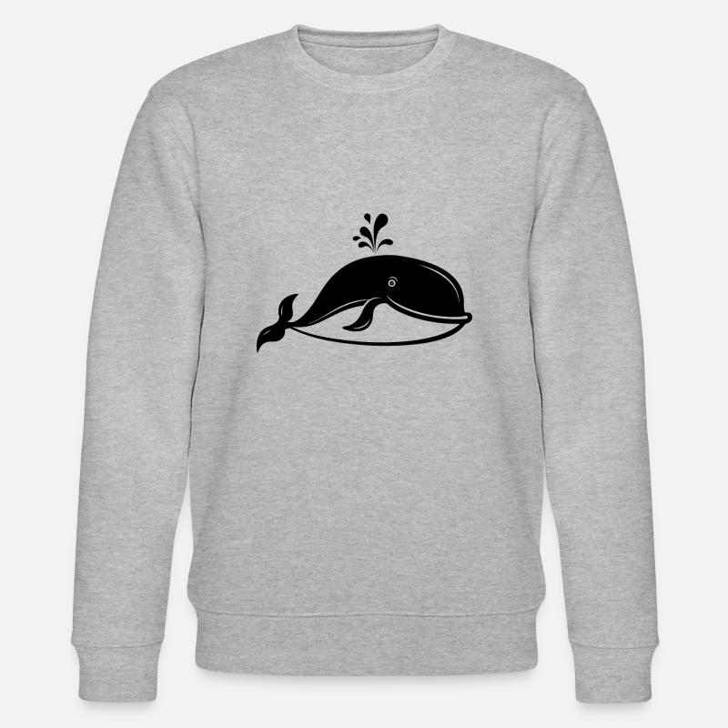 Baleine Poisson de mer - Sweat bio CHANGER Stanley/Stella Unisexe - gris chiné