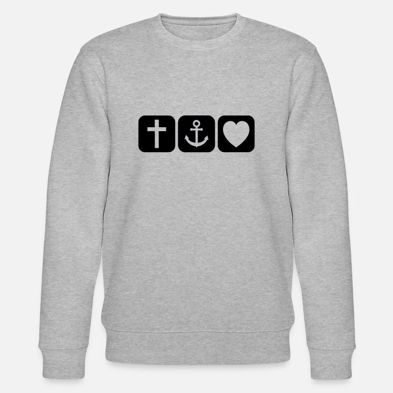 Glaube Hoffnung Liebe - Stanley/Stella Unisex Bio-Sweatshirt CHANGER  - Grau meliert