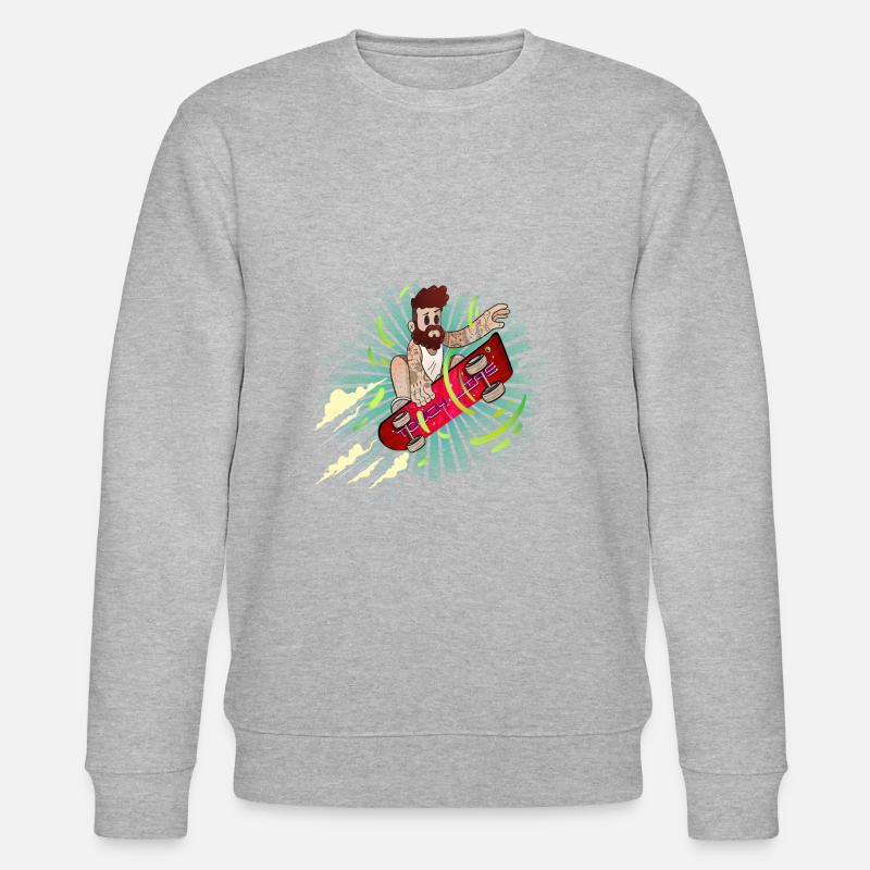 Garçon sur skateboard - Sweat bio CHANGER Stanley/Stella Unisexe - gris chiné