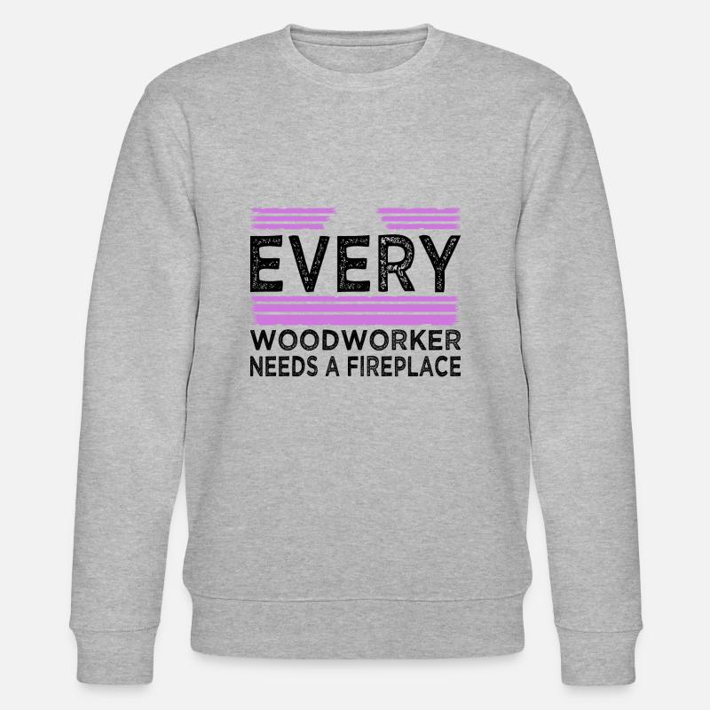 happy cool logging lumberjackwoodworking - Stanley/Stella Unisex Bio-Sweatshirt CHANGER  - Grau meliert