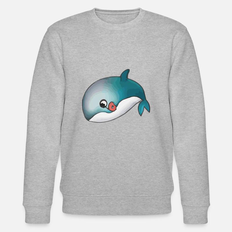 Wal Delfin Meer Geschenkidee - Stanley/Stella Unisex Bio-Sweatshirt CHANGER  - Grau meliert