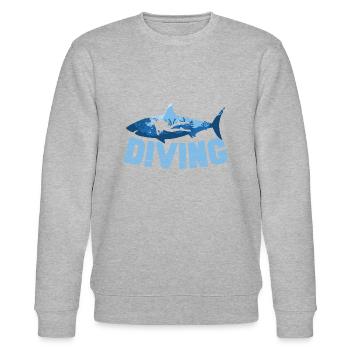 Tauchen Diving Vintage Underwater Sprüche - Stanley/Stella Unisex Bio-Sweatshirt CHANGER  - Grau meliert - Vorne - Nik (191cm) & Marisol (170cm)