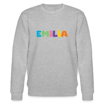Nom - Emilia - Sweat bio CHANGER Stanley/Stella Unisexe - gris chiné - Devant - Nik (191cm) & Marisol (170cm)