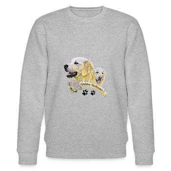 Golden Retriever - Stanley/Stella Unisex Bio-Sweatshirt CHANGER  - Grau meliert - Vorne - Nik (191cm) & Marisol (170cm)