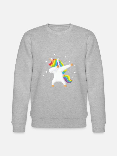 DABBING UNICORN RAINBOW STARS MAGIC KIDS GIRL GIFT - Stanley/Stella CHANGER Unisex Organic Sweatshirt - heather grey