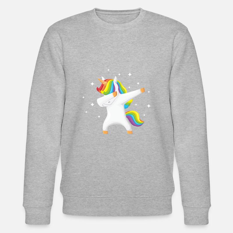 DABBING UNICORN RAINBOW STARS MAGIC KIDS GIRL GIFT - Sweat bio CHANGER Stanley/Stella Unisexe - gris chiné