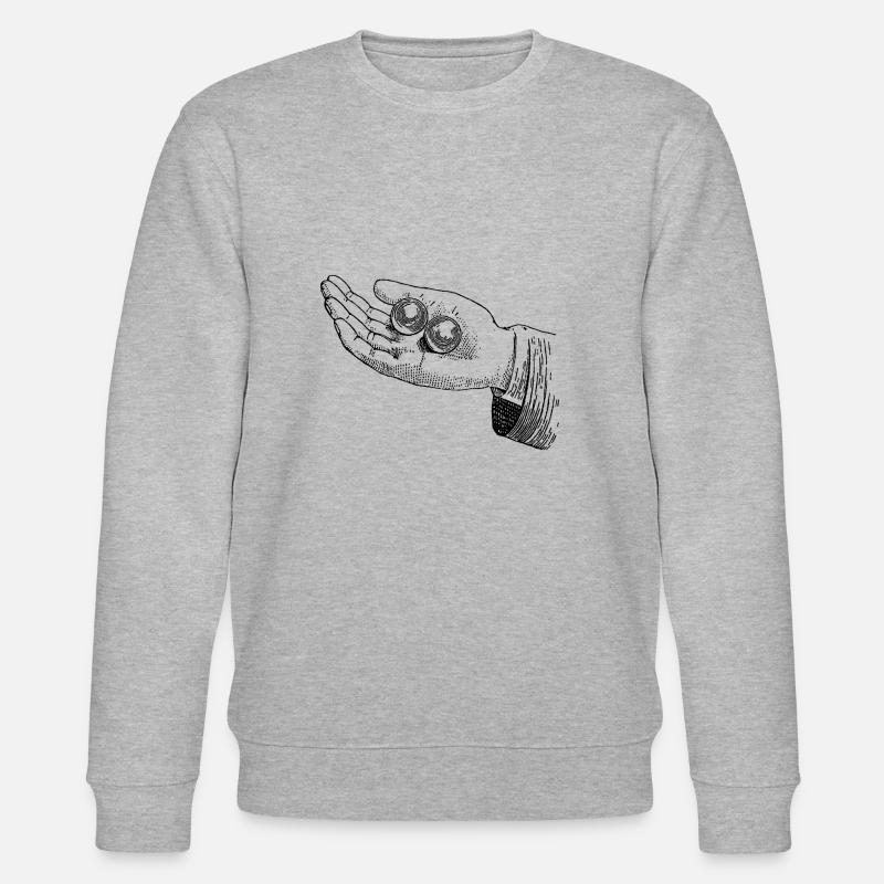 Hand mit Murmeln - Stanley/Stella Unisex Bio-Sweatshirt CHANGER  - Grau meliert