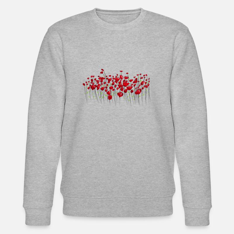 Mohnblume Mohn Klatschmohn Blumenwiese - Stanley/Stella Unisex Bio-Sweatshirt CHANGER  - Grau meliert
