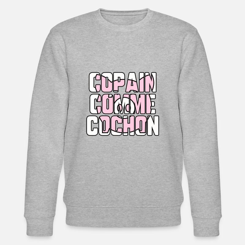 Copain comme cochon - Sweat bio CHANGER Stanley/Stella Unisexe - gris chiné