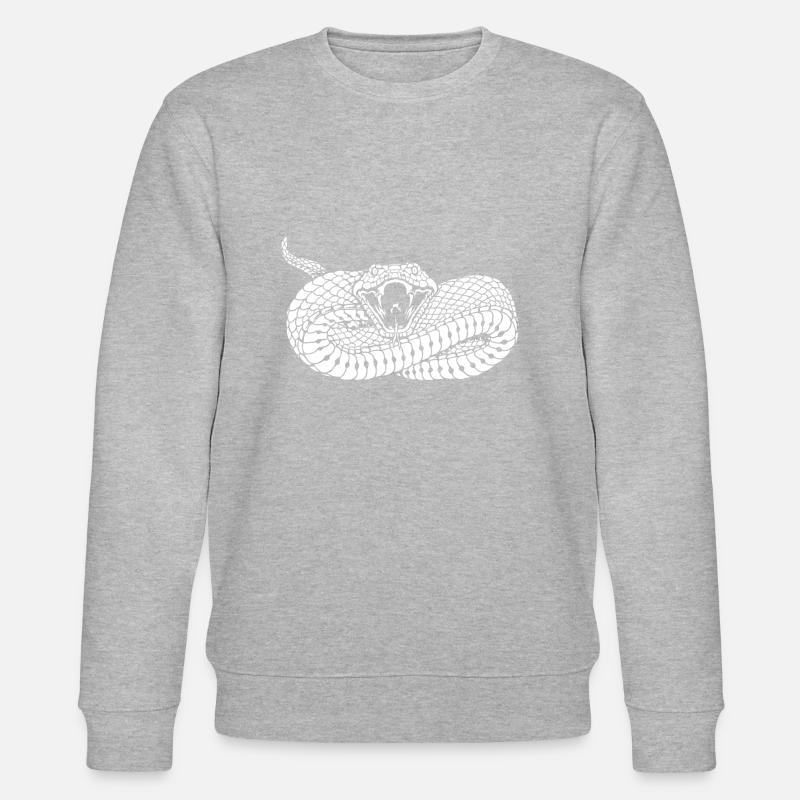 Schlange - weiß - Stanley/Stella Unisex Bio-Sweatshirt CHANGER  - Grau meliert