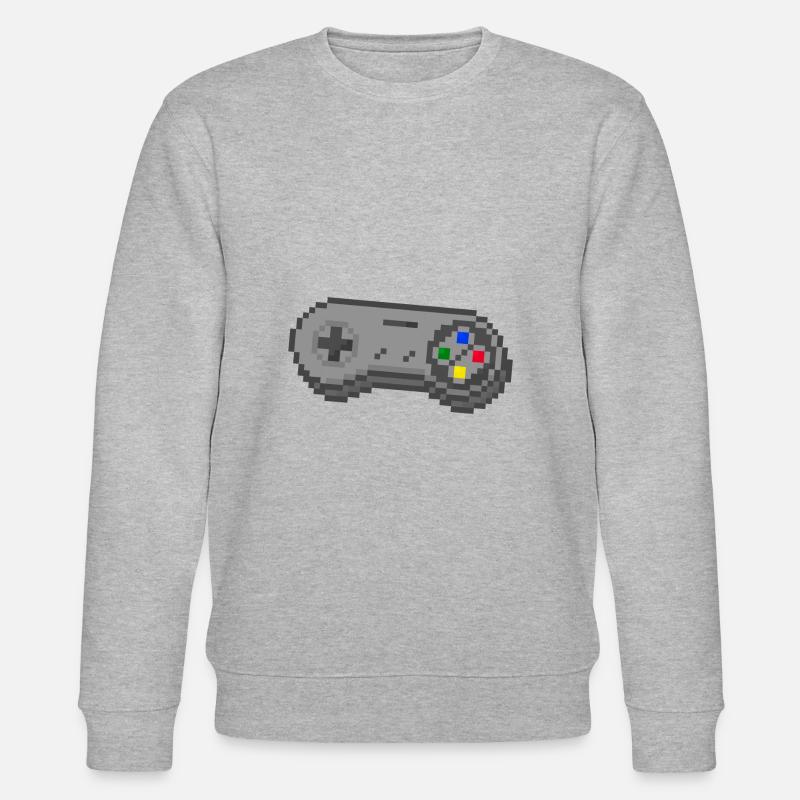 3D Snes controller - Stanley/Stella CHANGER Unisex Organic Sweatshirt - heather grey