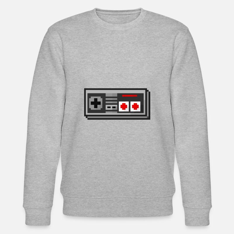 3D Nes controller - Stanley/Stella CHANGER Unisex Organic Sweatshirt - heather grey