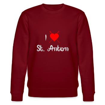 St. Anton - Stanley/Stella Unisex Bio-Sweatshirt CHANGER  - Burgunderrot - Vorne - Nik (191cm) & Marisol (170cm)