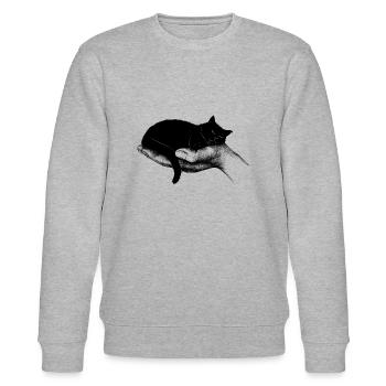 Handvoll Mieze - Stanley/Stella Unisex Bio-Sweatshirt CHANGER  - Grau meliert - Vorne - Nik (191cm) & Marisol (170cm)
