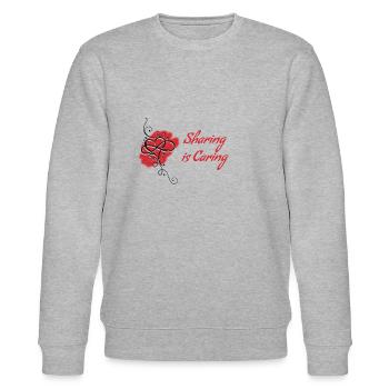 Polyam Sharing est le logo Caring - Sweat bio CHANGER Stanley/Stella Unisexe - gris chiné - Devant - Nik (191cm) & Marisol (170cm)
