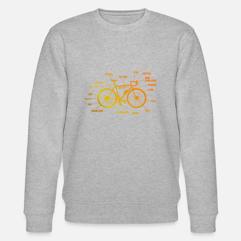 Anatomy Of Bicycle - Stanley/Stella Unisex Bio-Sweatshirt CHANGER  - Grau meliert