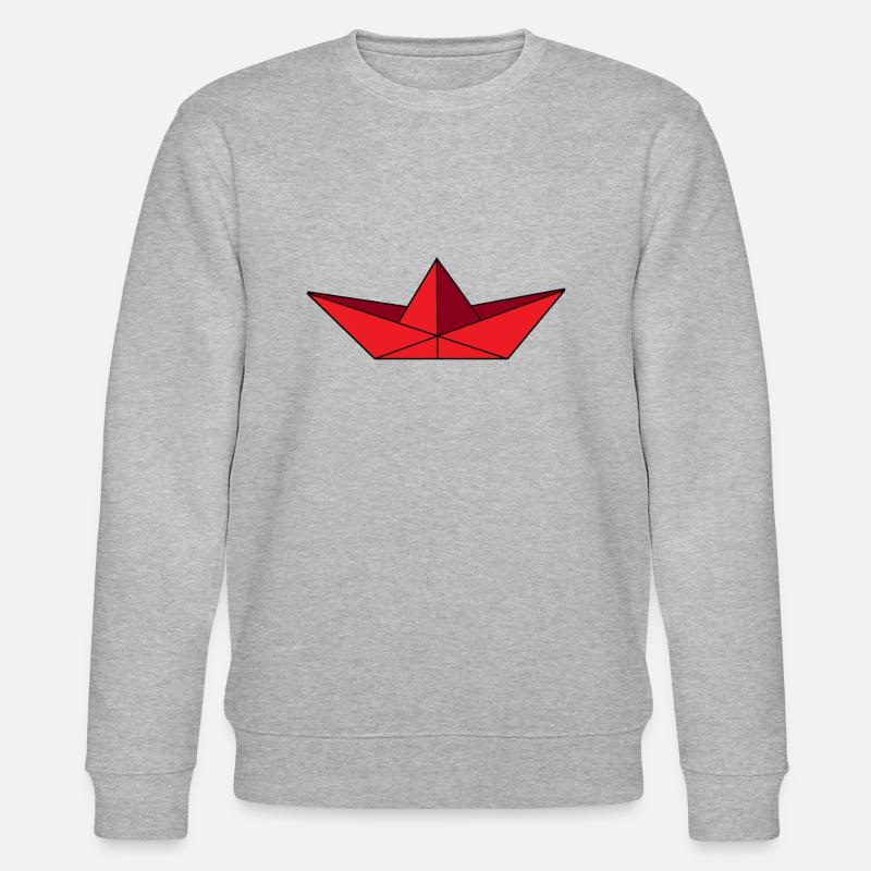 Papierschiff rot - Stanley/Stella Unisex Bio-Sweatshirt CHANGER  - Grau meliert