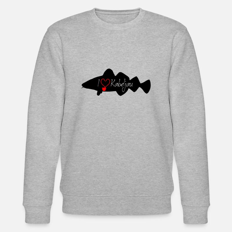 i Love cod black - Stanley/Stella CHANGER Unisex Organic Sweatshirt - heather grey