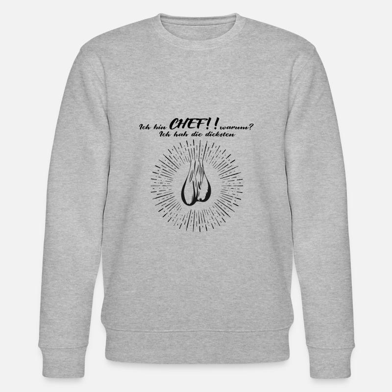 I'm boss egg testicles - Stanley/Stella CHANGER Unisex Organic Sweatshirt - heather grey