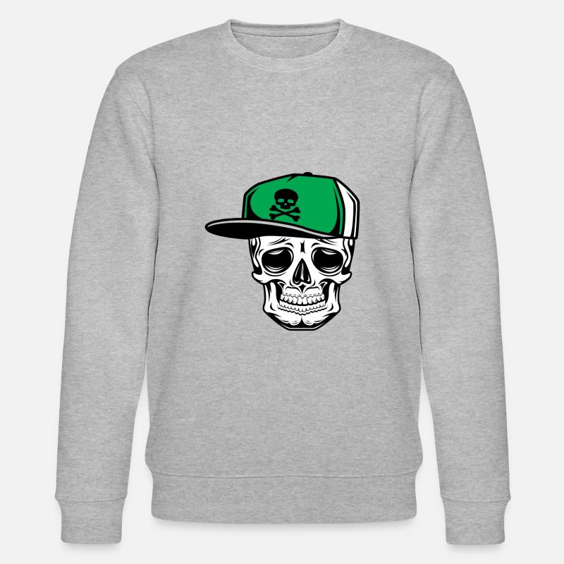 Old School Skull Baseball Cap - Sweat bio CHANGER Stanley/Stella Unisexe - gris chiné