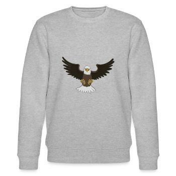 bald eagle - Stanley/Stella CHANGER Unisex Organic Sweatshirt - heather grey - Front - Nik (191cm) & Marisol (170cm)