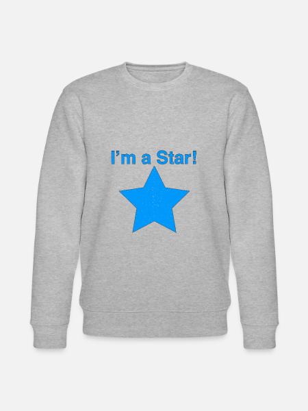 I'm a Star Blue - Stanley/Stella CHANGER Unisex Organic Sweatshirt - heather grey
