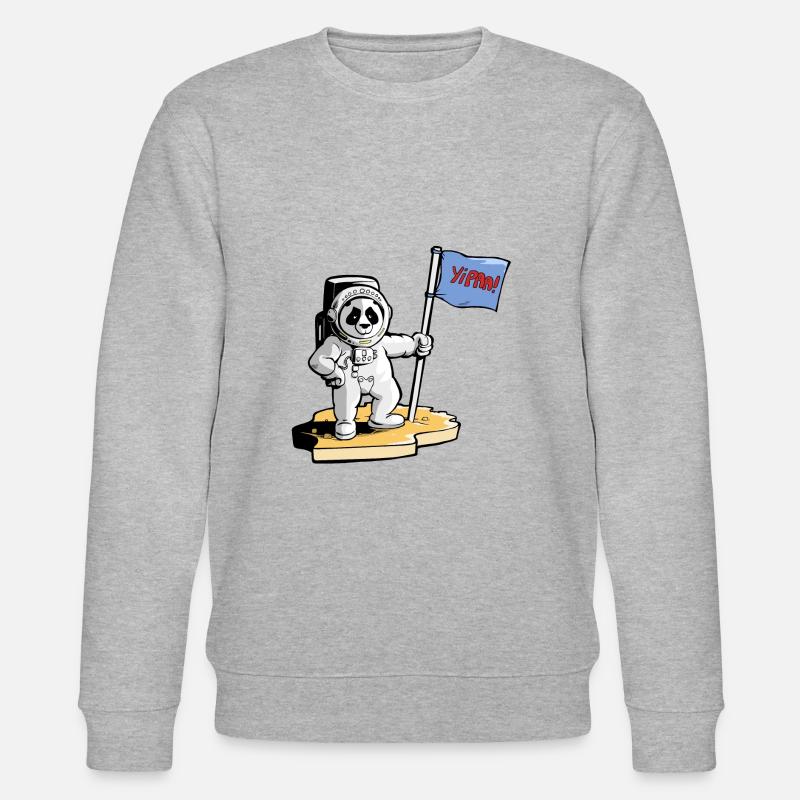 Panda Kosmonaut - Stanley/Stella Unisex Bio-Sweatshirt CHANGER  - Grau meliert