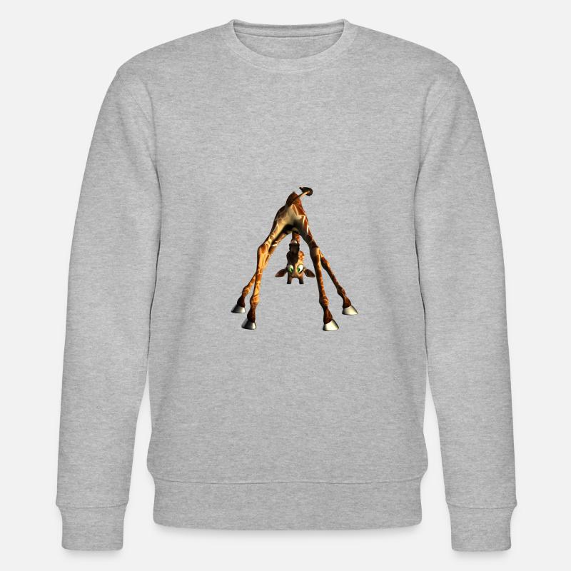 Girafe mignon drôle - Sweat bio CHANGER Stanley/Stella Unisexe - gris chiné