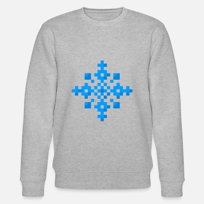 Flocon de neige (pixel art) - Sweat bio CHANGER Stanley/Stella Unisexe - gris chiné