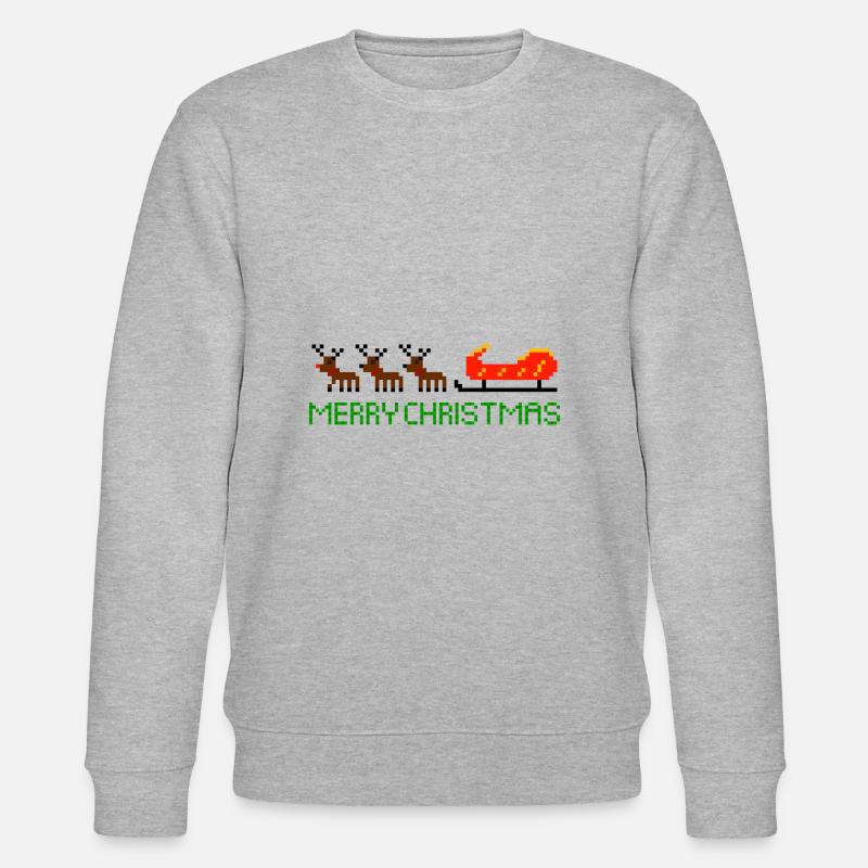 Rentiere mit Schlitten - Stanley/Stella Unisex Bio-Sweatshirt CHANGER  - Grau meliert