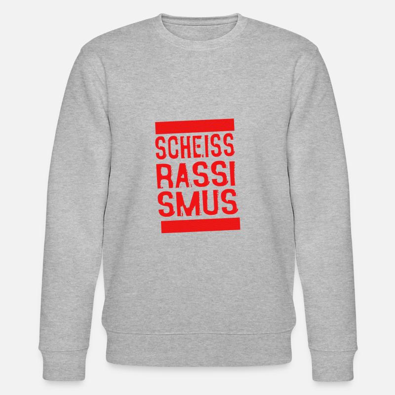 Scheiss Rassismus - Stanley/Stella Unisex Bio-Sweatshirt CHANGER  - Grau meliert