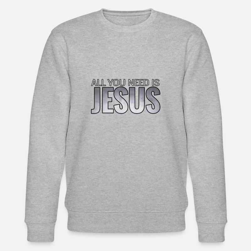 Jésus Christ est Dieu - Sweat bio CHANGER Stanley/Stella Unisexe - gris chiné