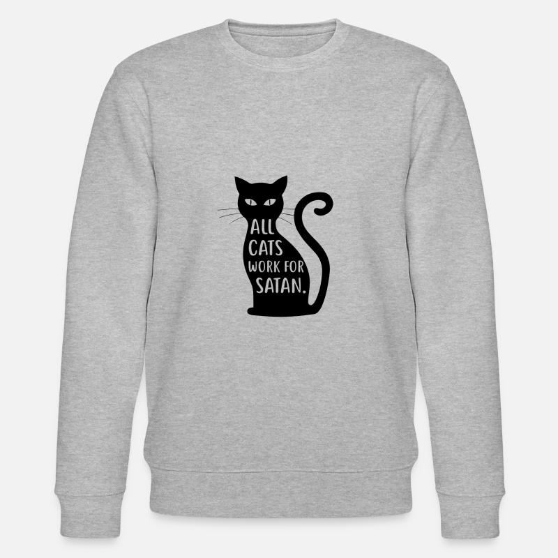 schwarze Katze - Stanley/Stella Unisex Bio-Sweatshirt CHANGER  - Grau meliert