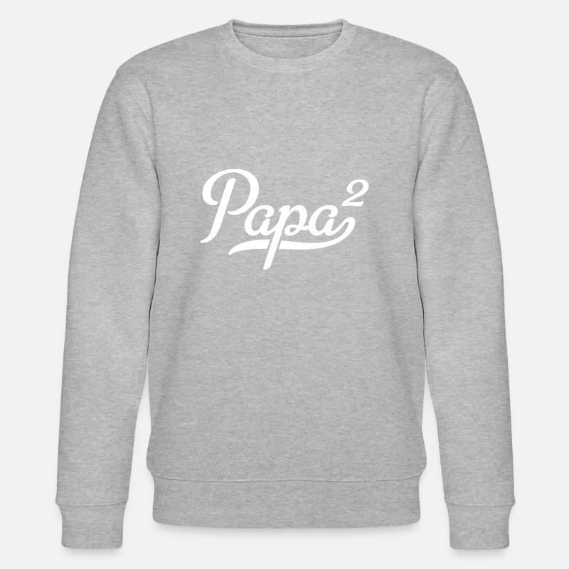 Papa hoch zwei - Stanley/Stella Unisex Bio-Sweatshirt CHANGER  - Grau meliert