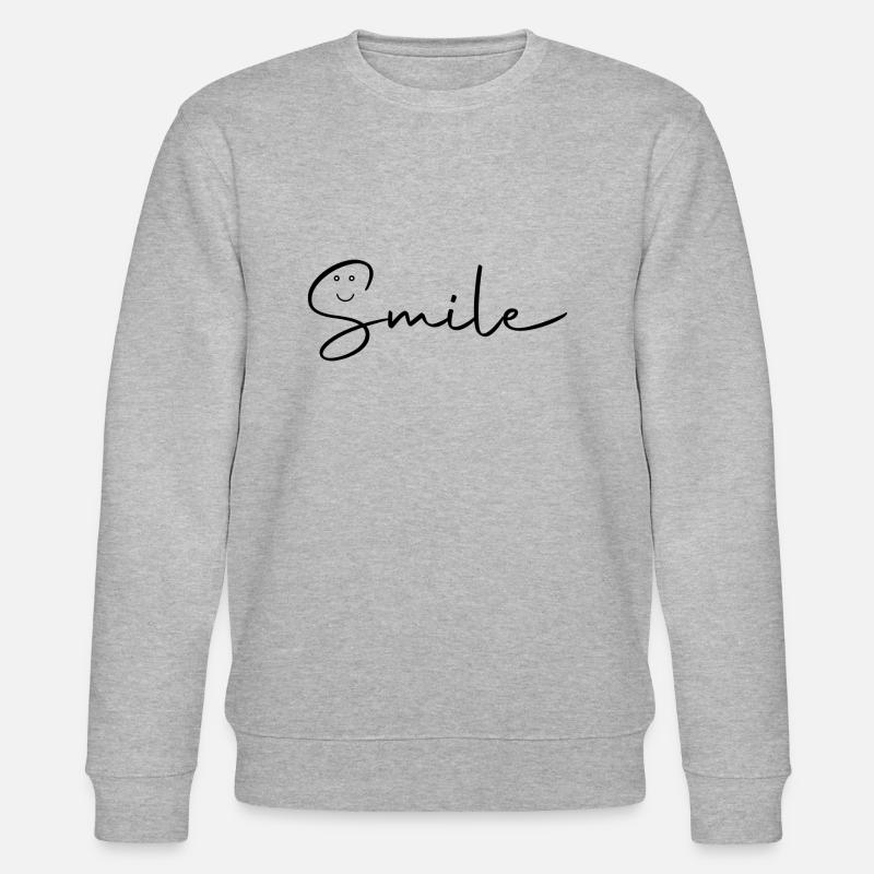 smile script - Stanley/Stella CHANGER Unisex Organic Sweatshirt - heather grey