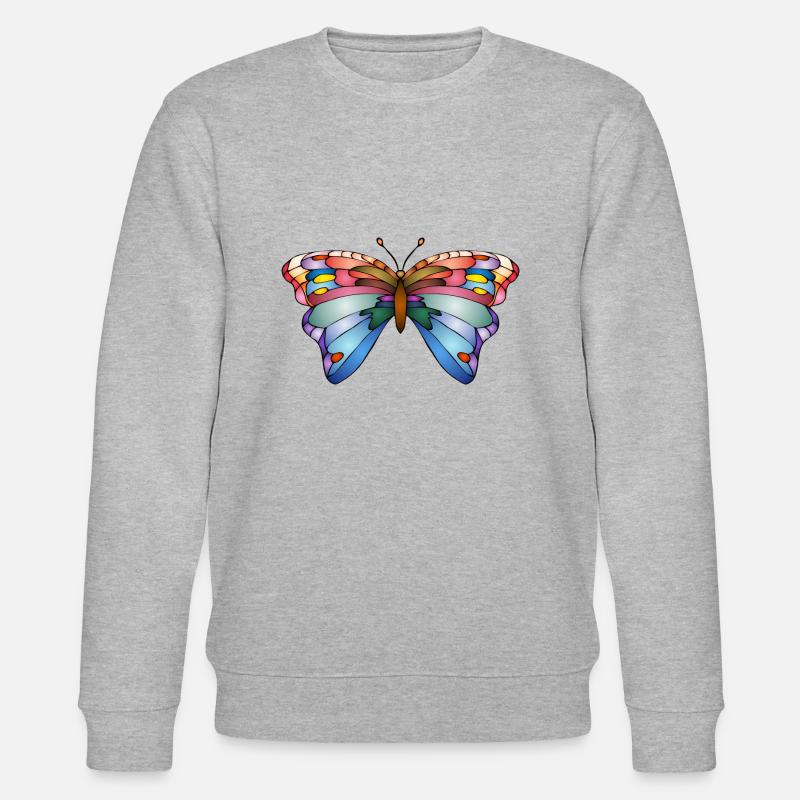 Bunter Schmetterling - Stanley/Stella Unisex Bio-Sweatshirt CHANGER  - Grau meliert