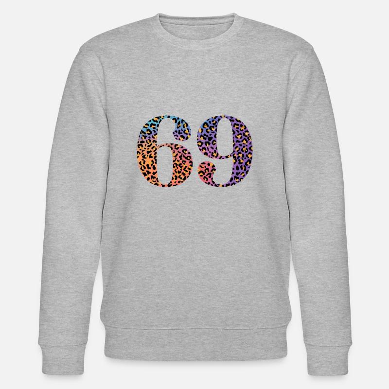 69e anniversaire léopard - Sweat bio CHANGER Stanley/Stella Unisexe - gris chiné