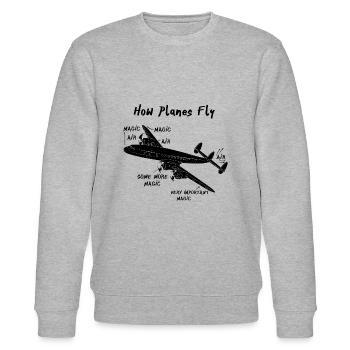 How planes fly - Stanley/Stella CHANGER Unisex Organic Sweatshirt - heather grey - Front - Nik (191cm) & Marisol (170cm)