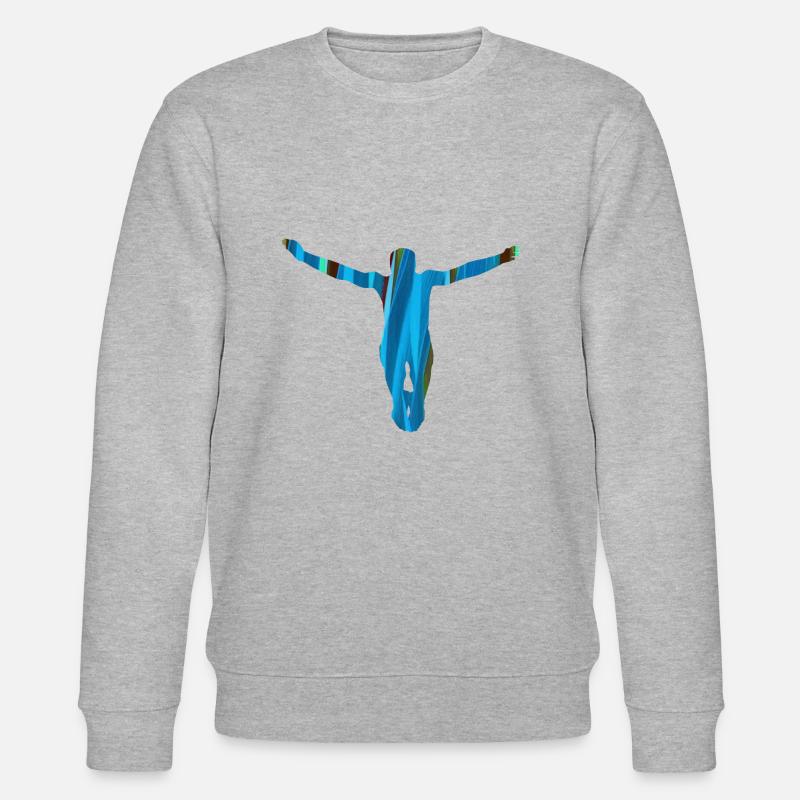 sprung,cliffhanger,springer,graffiti,blau - Stanley/Stella Unisex Bio-Sweatshirt CHANGER  - Grau meliert