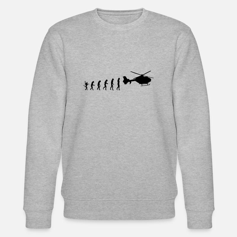 Helicopter Pilot Evolution - Stanley/Stella CHANGER Unisex Organic Sweatshirt - heather grey