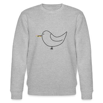 Möwe mit Pommes - Stanley/Stella Unisex Bio-Sweatshirt CHANGER  - Grau meliert - Vorne - Nik (191cm) & Marisol (170cm)