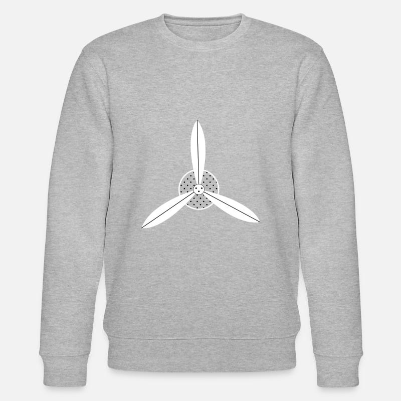Weißer Flugzeugpropeller - Stanley/Stella Unisex Bio-Sweatshirt CHANGER - Grau meliert